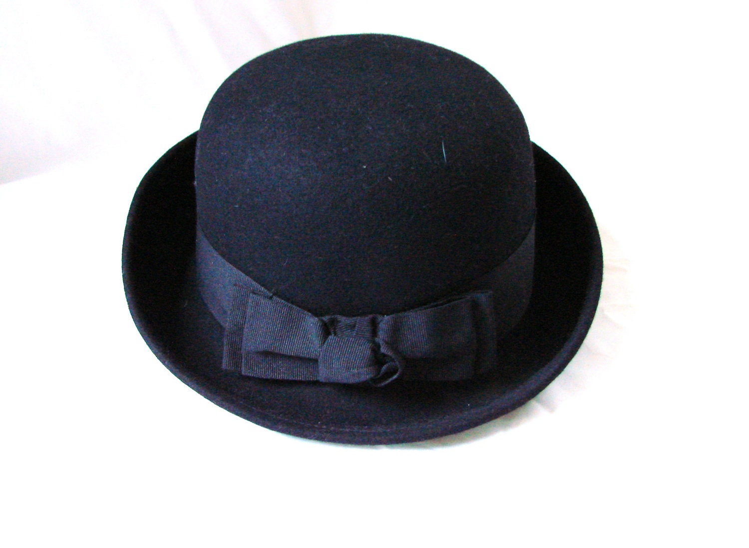 Derby Hat / vintage Black Derby Mod Hat