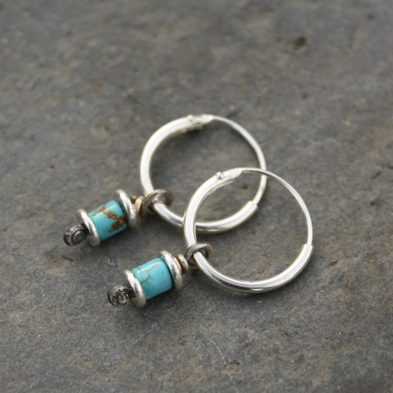 Reels - silver and turquoise earrings