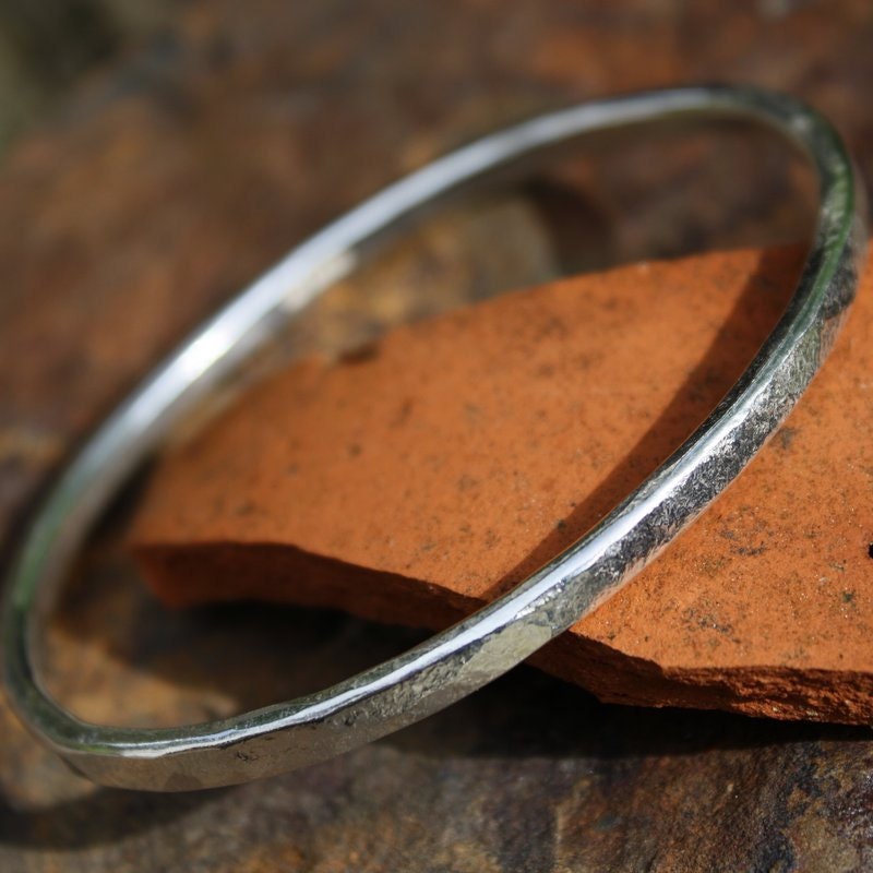 Silver bangle heavy forged