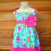 Aqua owls Dress... Halter or straps...You Choose Size