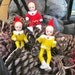 little Vintage Christmas Elves Mask Faces Three