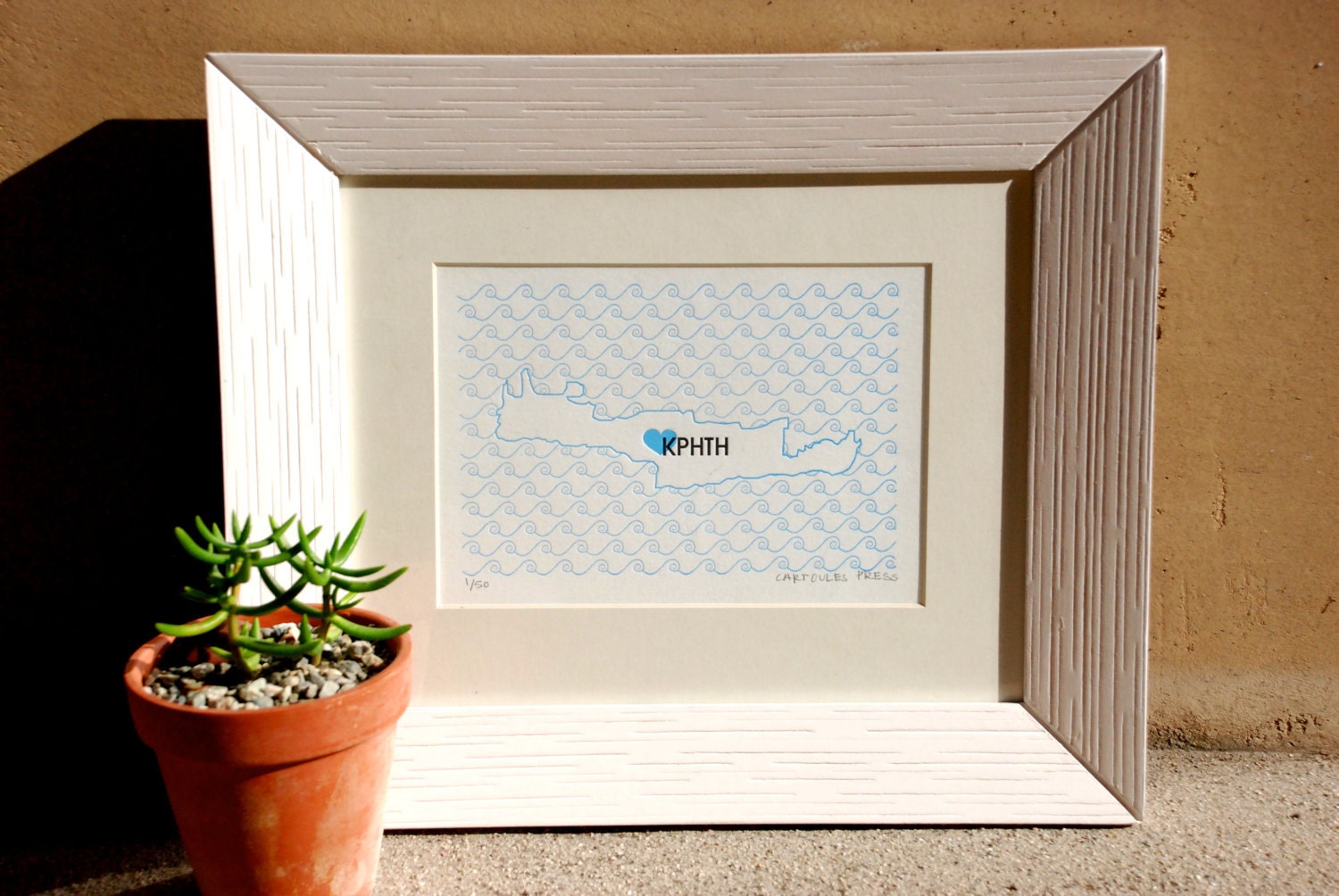 Crete Map - Limited Edition Letterpress Print