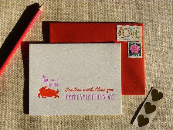 Sea How Much I Love You - Letterpress Valentine's Day Card