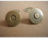 20 Sets 14mm antique brass Thin Magnetic Snap Closures