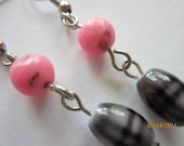 Pink and Black Earrings
