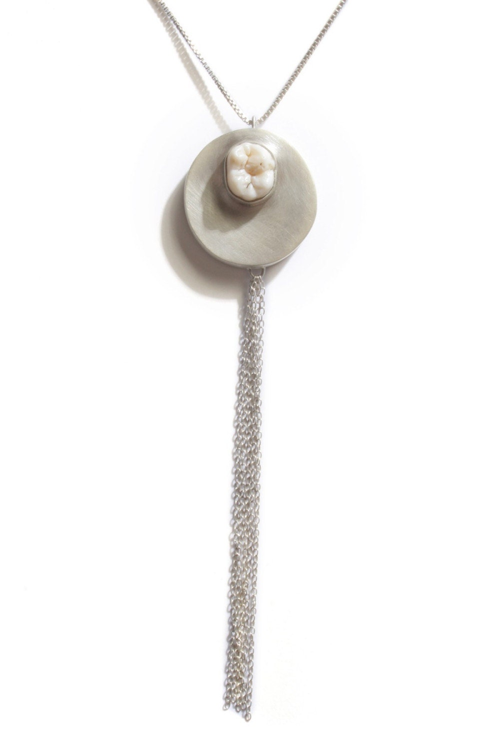 Sterling Silver and Human Tooth Necklace