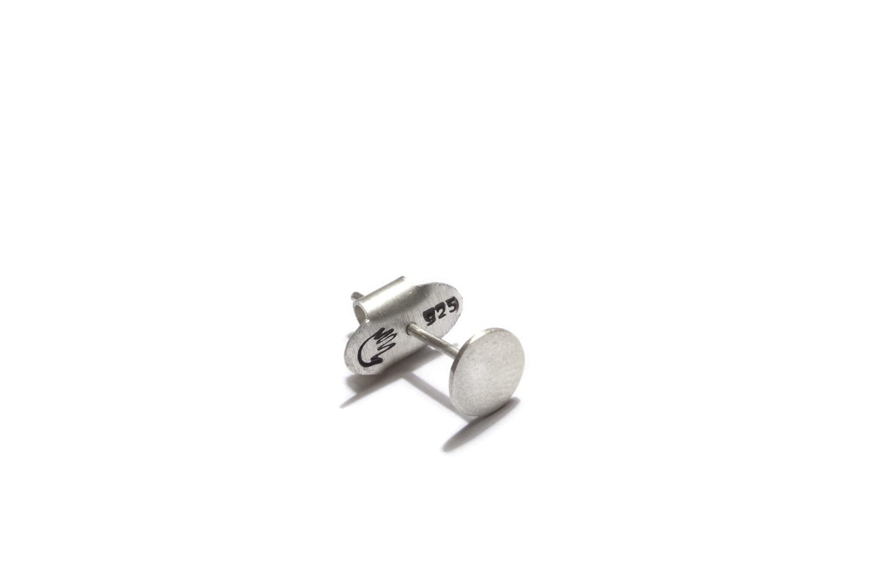 Simple Sterling Silver Disk Stud Earring