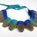 AVANTGARDE ZIPPER NECKLACE - Sapphire and Turquoise Cones