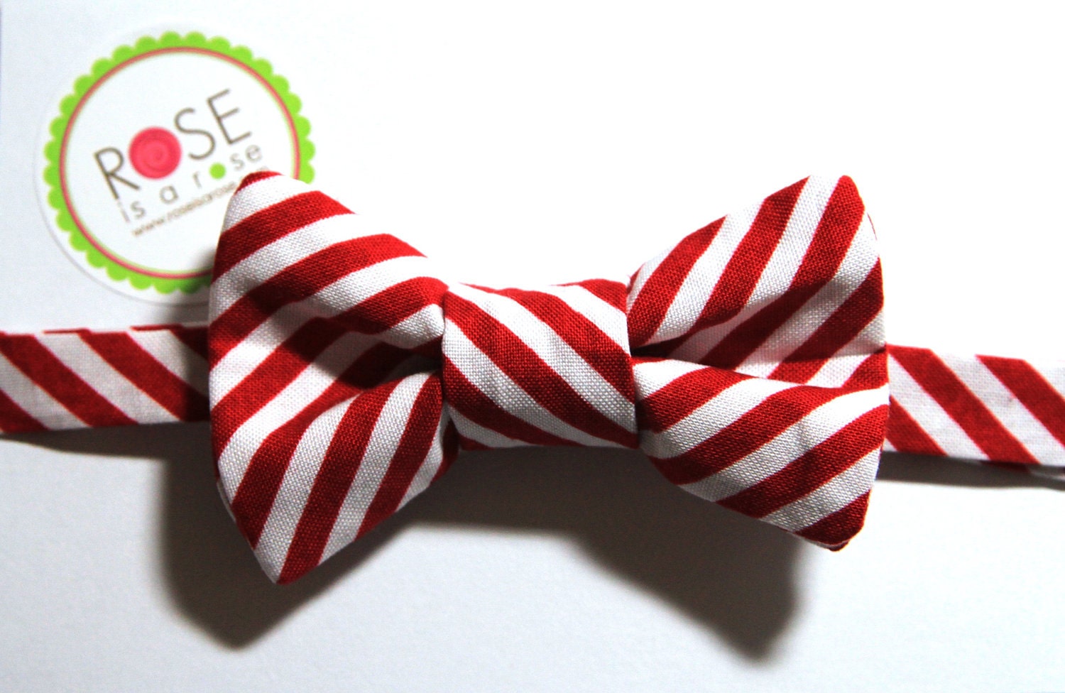 CANDY CANE STRIPE Bow Tie Available in Men's by RoseisaRoseDesigns