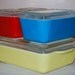 Vintage Complete Set of Pyrex Fridge Dishes in Primary Colors