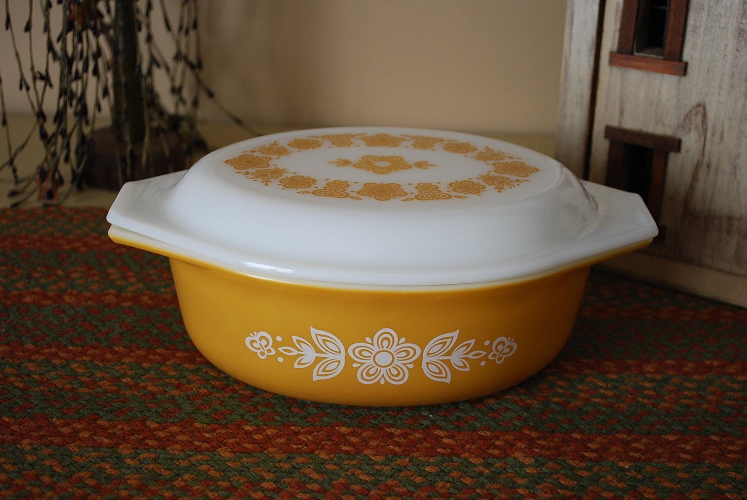 Vintage Pyrex Butterfly Gold Pattern 1 1/2 by AGlimpseFromthePast