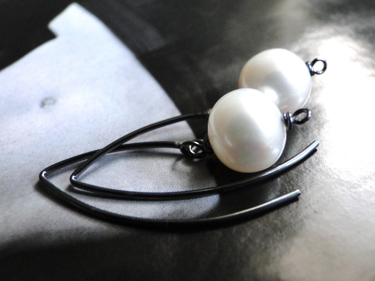 Creamy White Winter Pearl Earrings, Freshwater Pearls, Statement, Sterling Silver