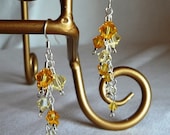 Sunflowers and Jonquils Swarovski Crystal Cluster Earrings