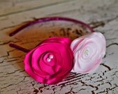 Valentine's Day, Pink flower roses rosette poppies hairband headband  hair clip girls infants toddlers baby