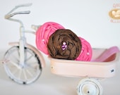 pink, brown, flower headband, hair clip, hair accessories for babies, toddlers, little girls, photo props, photography, wedding