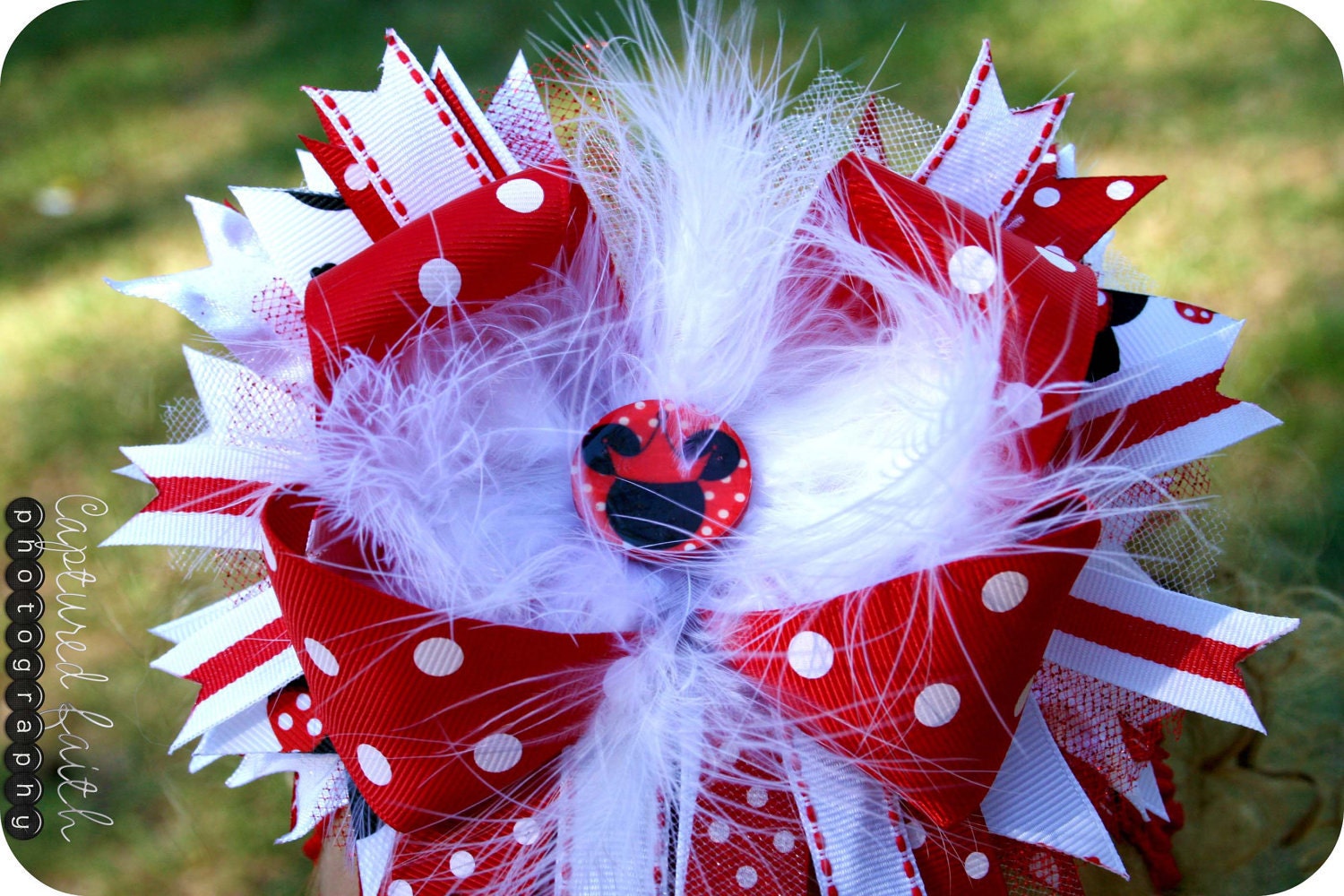 Red Minnie Over-the-Top Hair Bow
