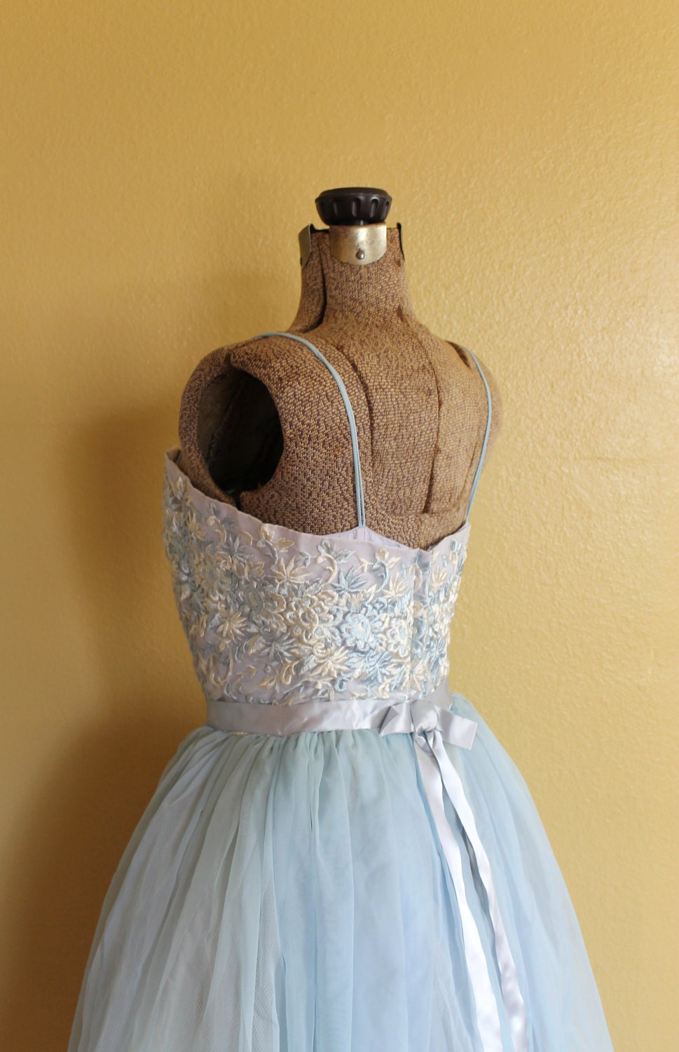 R E S E R V E D ll vintage 1950s party dress ll vintage 50s light blue cupcake party dress