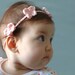 Pink Crochet Flower Headband from Organic Cotton - Eco Friendly Floral Adjustable Headband