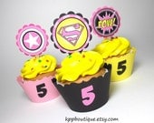 Girl Superhero Cupcake Toppers