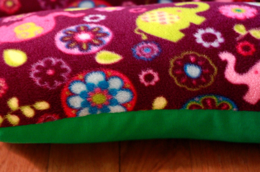 Purple Elephants w/ green Deluxe Bunbed Dog bed for Dachshunds or other small dogs