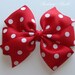 Red with White Polka Dot Pinwheel Bow (Large)