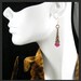 Ruby Earrings Swarovski Ruby Pink Crystal Earrings Victorian Filigree Antique Brass Earrings Raspberry Fuchsia