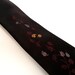 Black Necktie with Embroidered Leaves  (vintage)