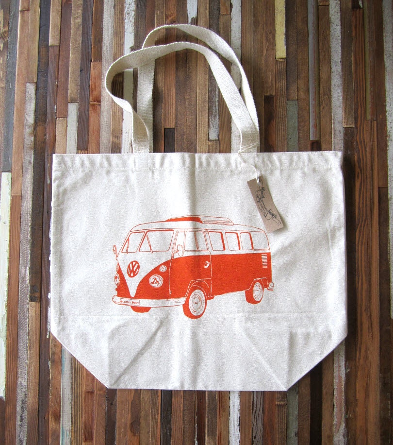 Canvas Tote Bag - Screen Printed Recycled Cotton Grocery Bag - Large ...