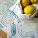 Set of 3 Screen Printed Reusable Organic Cotton Mason Jar Produce Bags