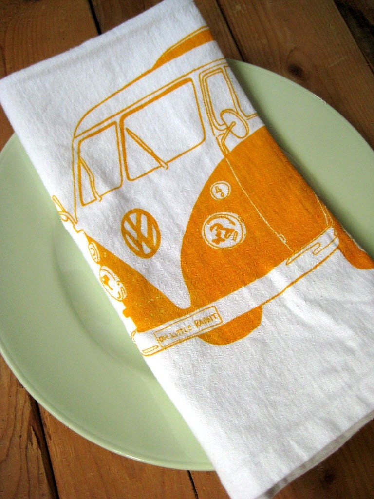 Screen Printed Organic Cotton VW Cloth Napkins