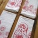 Screen Printed Organic Cotton Cloth Napkins - Eco Friendly Nesting Dolls Dinner Napkins
