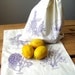 Set of 2 - Screen Printed Reusable Natural Cotton Spring Flowers Produce Bags - Eco Friendly