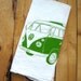Screen Printed Organic Cotton VW Flour Sack Tea Towel - Eco Friendly Hand Towel