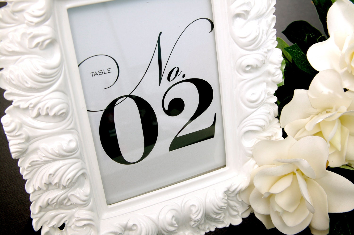 Any Color, PRINTED Set of 20 Classy Table Numbers for Weddings, Parties, Events and more by Flair Designery