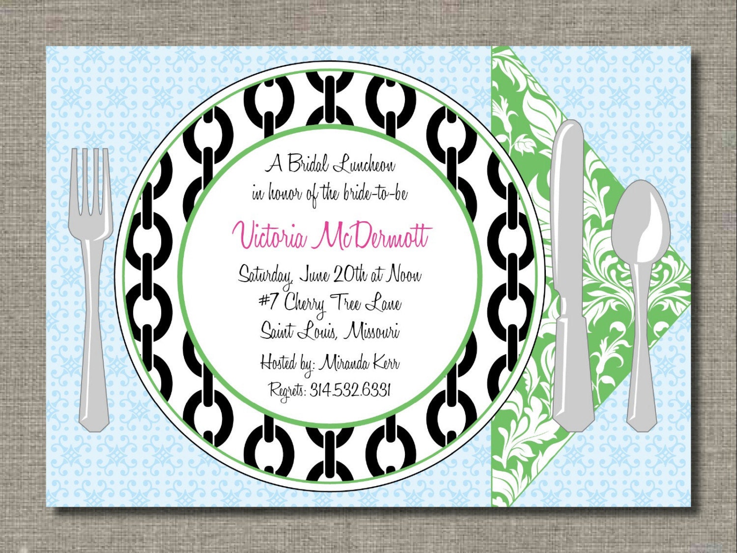Dinner Plate Fancy Invitation - Set of 20 by Flair Designery Il_570xn