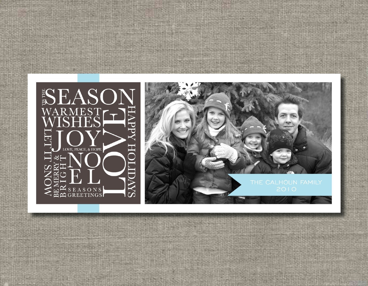 Photo Holiday Card - PRINTABLE - Holiday Greetings by Flair Designery Il_570xn