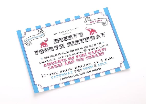 Boy Circus Party - Printable Invitation by Flair Designery Il_570xn