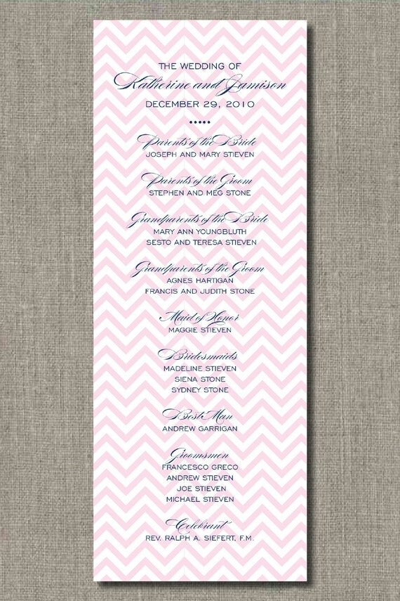 Printable Wedding Program - Lincoln Park Collection by Flair Designery Il_570xn