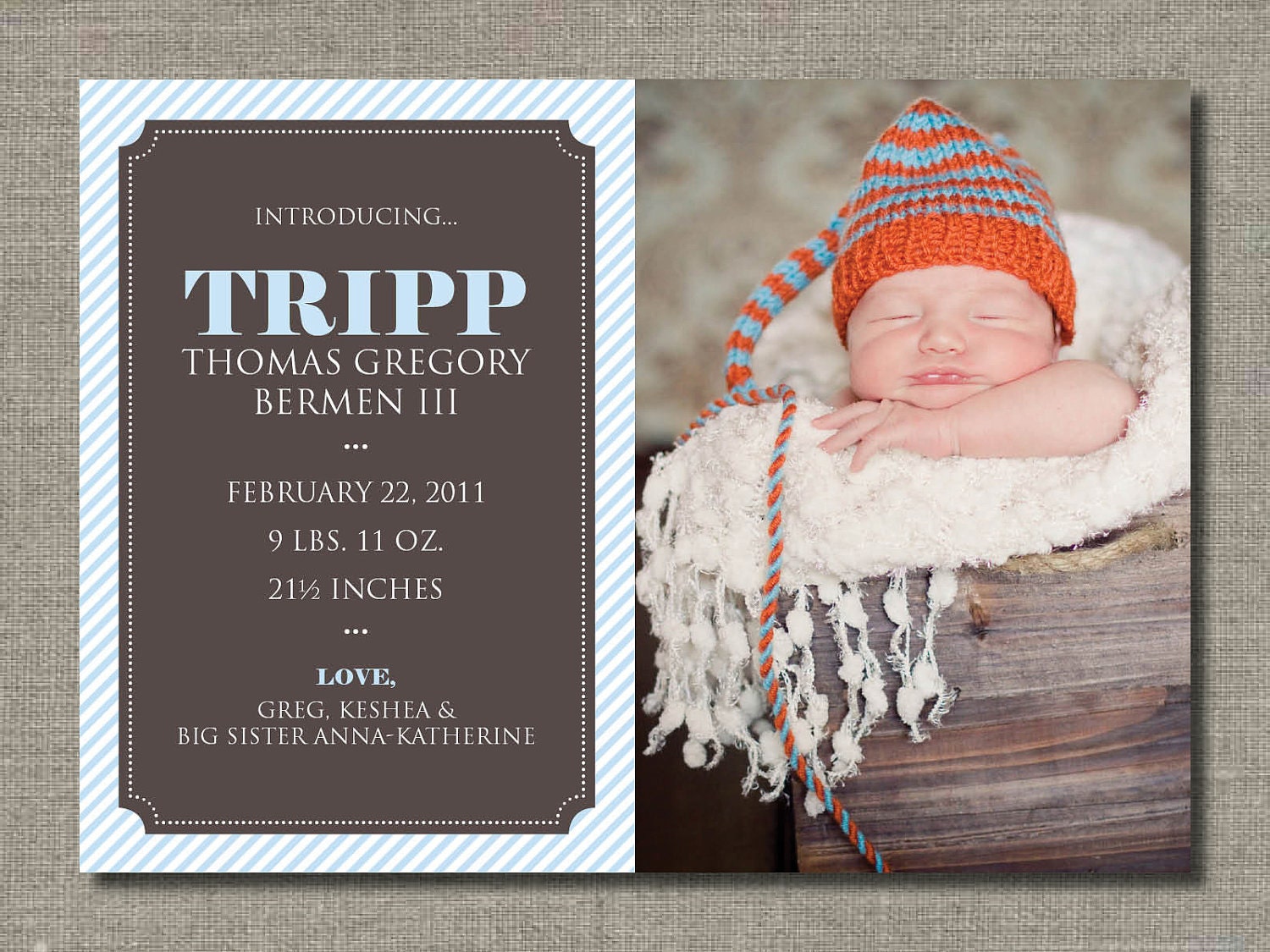 Classic Boy - Photo Birth Announcement by Flair Designery Il_570xn