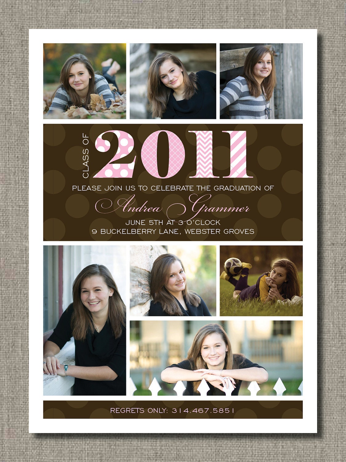 Class of 2011 - Printable GIRL Graduation Announcement Photo Card - by Flair Designery Il_570xn