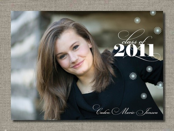 Graduation Announcement Photo Card - PRINTABLE - Seeing Graduation Stars by Flair Designery Il_570xn