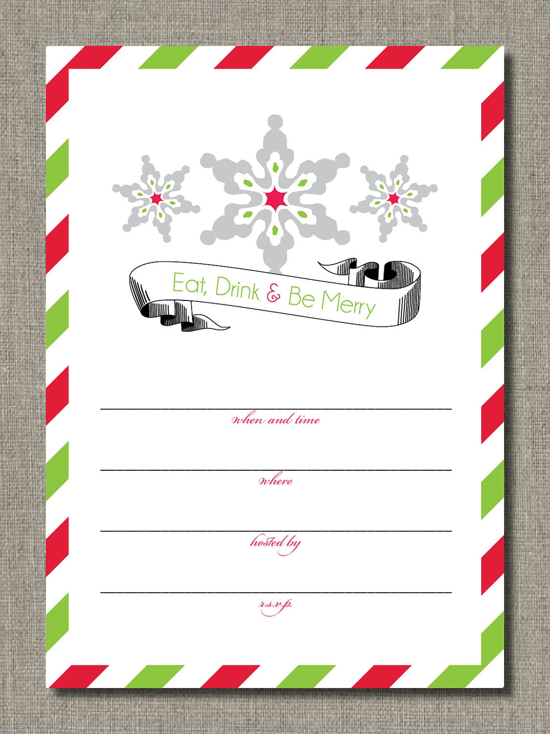 Holiday or Christmas Party Invitation - PRINTABLE - Holiday Mod by Flair Designery Il_570xn