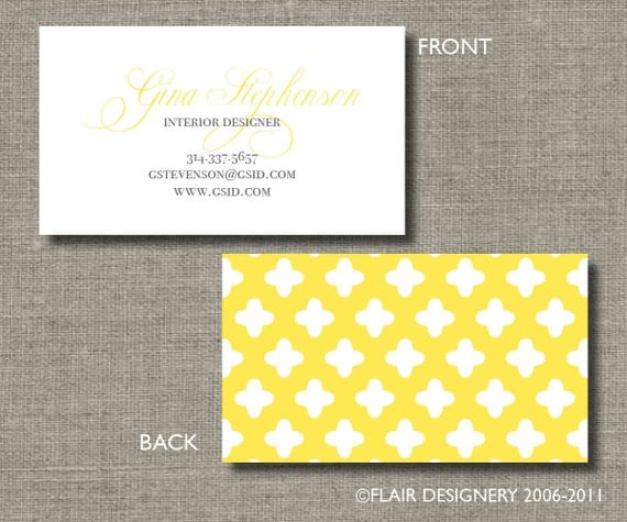 Calling Cards, Call Me Cards, Business Cards - Set of 250 - Modern Quatrefoil by Flair Designery Il_570xn
