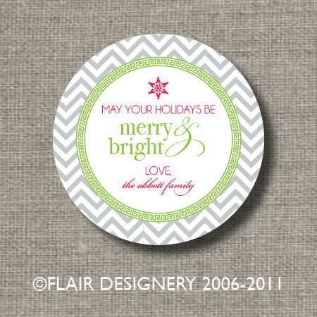 Holiday Stickers, Labels or Gift Tags - Custom and Personalized - Set of 60 labels from Flair Designery Il_570xn