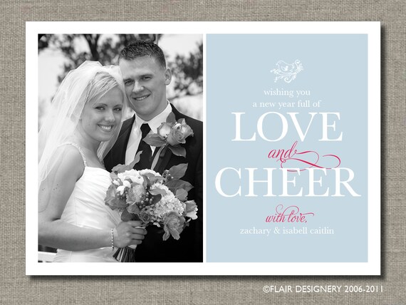 Holiday or New Years Photo Card - PRINTABLE - New Year Love by Flair Designery Il_570xn