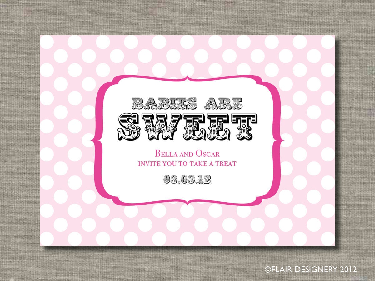 Babies are Sweet - Printable Table Sign, Treat Sign, Food Sign, or Candy Buffet Sign by Flair Designery Il_570xn