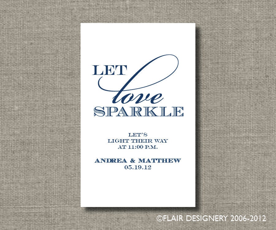 Light Their Way - Printable Wedding SPARKLER TAGS by Flair Designery Il_570xn