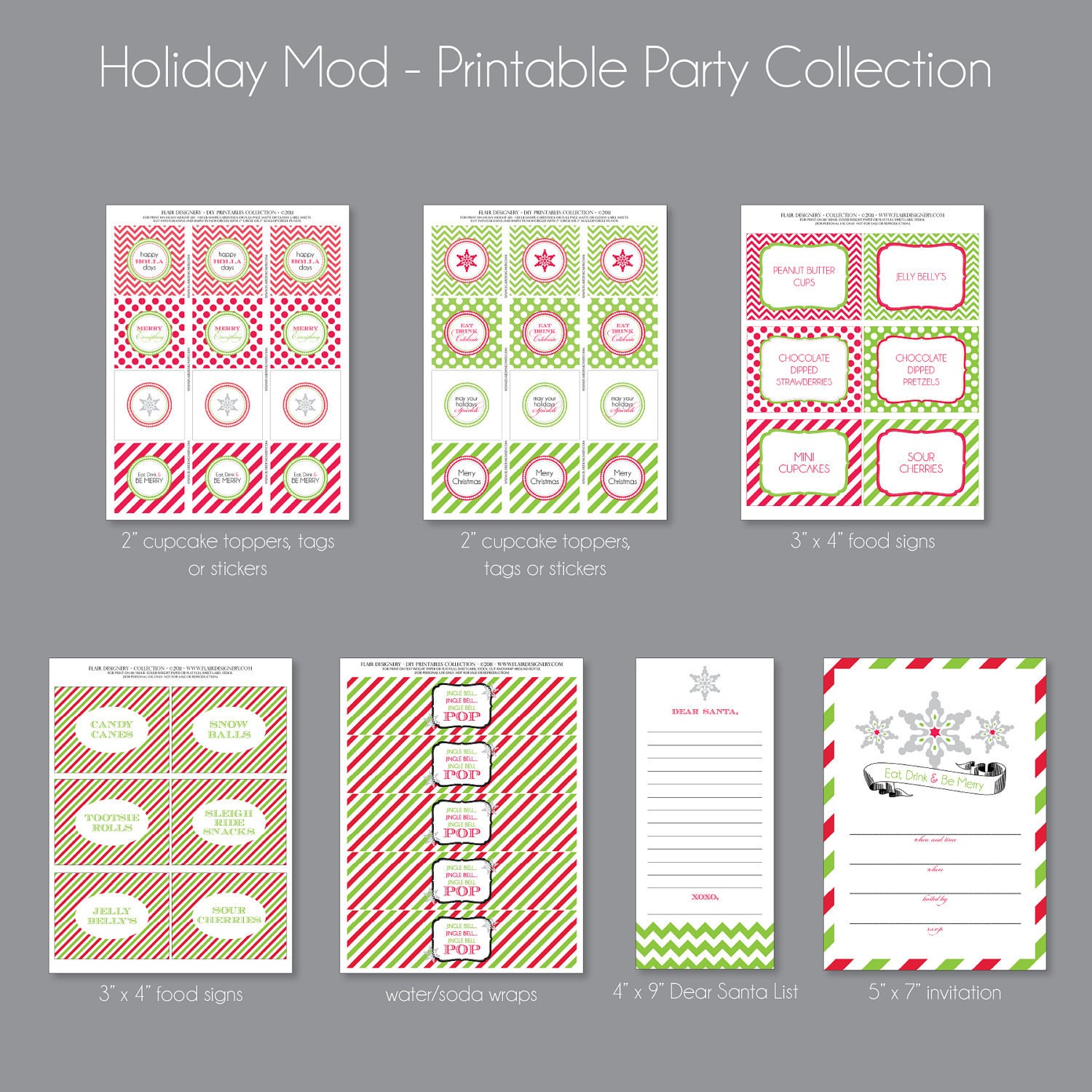 Holiday Mod Collection - as seen in HOUSE OF FIFTY Magazine - Full Printable Collection - on sale