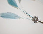 C O U N T E S S  Feather and Rhinestone Hair Pin Set