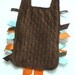 Alexander Henry Hollywood OWL Baby Blanket Blue, Orange and Chocolate Brown Minky Ribbon Tag Blankie Lovey Lovie Baby Gift